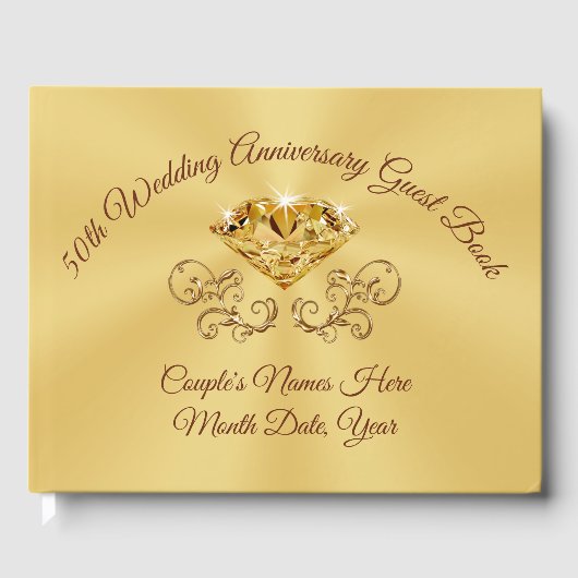 50パーソナライズされた周年記念結婚本 ゲストブック (正面)