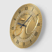 50パーソナライズされた周年記念結婚贈り ラージ壁時計 (傾斜)