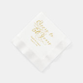 50パーソナライズされた周年記念結婚金ゴールド応援 縁ありカクテルナプキン (角)