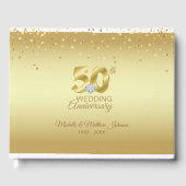 50パーソナライズされた周年記念結婚金 ゲストブック (正面)