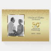 50パーソナライズされた周年記念結婚金 ゲストブック (正面)