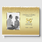50パーソナライズされた周年記念結婚金 ゲストブック (正面)