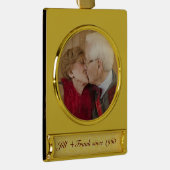 50パーソナライズされた周年記念結婚金 ゴールドプレートバナーオーナメント (右)