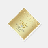 50パーソナライズされた周年記念結婚金 スタンダードカクテルナプキン (角)