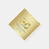 50パーソナライズされた周年記念結婚金 スタンダードカクテルナプキン (角)