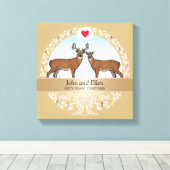 50パーソナライズされた周年記念結婚金、バック&ドー キャンバスプリント (インサイチュ (ウッドフロア))