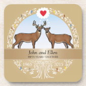 50パーソナライズされた周年記念結婚金、バック&ドー コースター (正面)