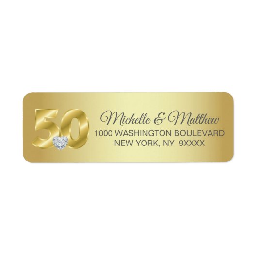 50パーソナライズされた周年記念結婚金 ラベル (正面)