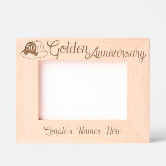 50パーソナライズされた周年記念結婚鐘 レーザー彫刻フレーム (正面)