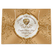 50パーソナライズされた年結婚記念抱き枕 ラージペーパーバッグ (正面)