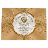 50パーソナライズされた年結婚記念抱き枕 ラージペーパーバッグ (裏面)