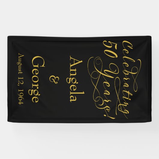 50パーソナライズされた年結婚記念 横断幕 (横)