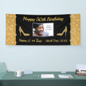 50パーソナライズされた番目の誕生日バナー（PHOTO付き） 横断幕 (トレードショー)