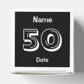 50パーソナライズされた番目の誕生日白黒優先ボックス フェイバーボックス (上部)