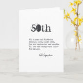 50パーソナライズされた番誕生日詩，引用文,ことわざ カード (黄色い花)