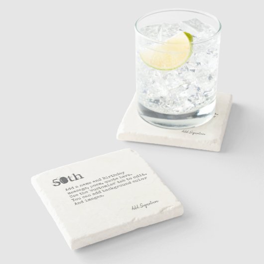 50パーソナライズされた番誕生日詩,引用文,ことわざ ストーンコースター (横)