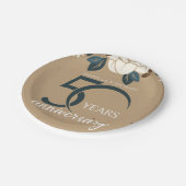 50パーソナライズされた結婚周年素朴 ペーパープレート (アングル)