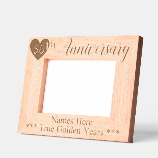 50パーソナライズされた結婚周年記念 レーザー彫刻フレーム (左)