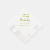 50パーソナライズされた誕生日ナプキンスカスタム 縁ありカクテルナプキン (角)