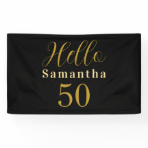 50パーソナライズされた誕生日ブラック金ゴールド誕生日