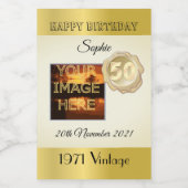 50パーソナライズされた誕生日ミニワインボトルラベル ワインラベル (シングルラベル)