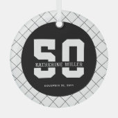 50パーソナライズされた誕生日モダン及びエレガント ガラスオーナメント (正面)