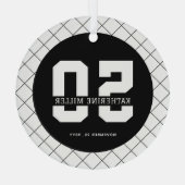 50パーソナライズされた誕生日モダン及びエレガント ガラスオーナメント (裏面)