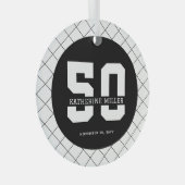 50パーソナライズされた誕生日モダン及びエレガント ガラスオーナメント (正面右)