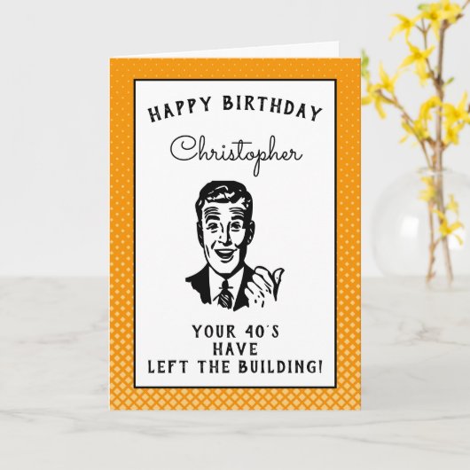 50パーソナライズされた誕生日目の丘の上おもしろい カード (黄色い花)