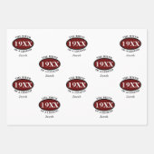 50パーソナライズされた誕生日誕生の伝説レトロ ラッピングペーパーシート (正面)