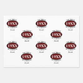 50パーソナライズされた誕生日誕生の伝説レトロ ラッピングペーパーシート