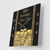 50パーソナライズされた誕生日雌のギフトアイディア スクエア壁時計 (傾斜)