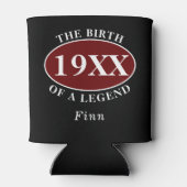 50パーソナライズされた誕生日黒の誕生 缶クーラー (裏面)