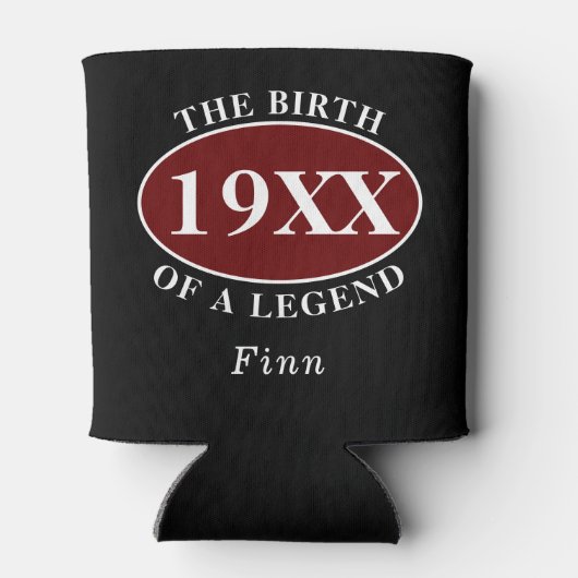 50パーソナライズされた誕生日黒の誕生 缶クーラー (裏面)