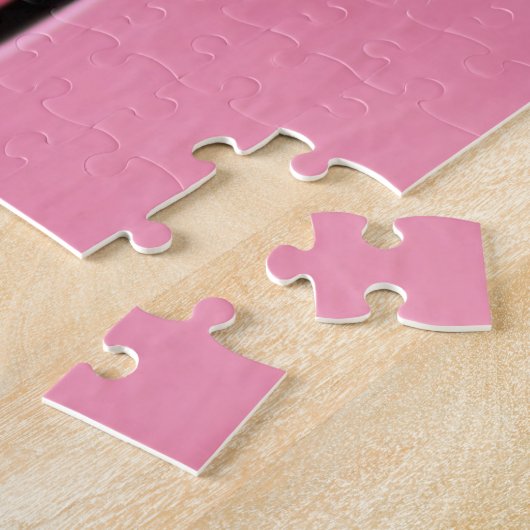 50パーソナライズされた誕生日14フォトコラージピンク ジグソーパズル (側面)