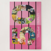 50パーソナライズされた誕生日14フォトコラージピンク ジグソーパズル (縦)