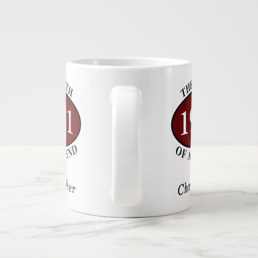 50パーソナライズされた誕生日1971年の誕生 ジャンボコーヒーマグカップ (裏面)