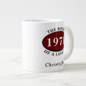 50パーソナライズされた誕生日1971年の誕生 ジャンボコーヒーマグカップ (正面右)