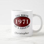 50パーソナライズされた誕生日1971年の誕生 ジャンボコーヒーマグカップ (右)