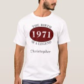 50パーソナライズされた誕生日1971年の誕生 Tシャツ (正面)