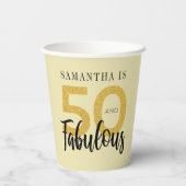 50パーソナライズされた誕生日50と素晴らしいスクリプト 紙コップ (裏面)