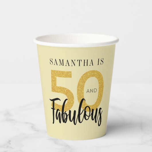 50パーソナライズされた誕生日50と素晴らしいスクリプト 紙コップ (裏面)