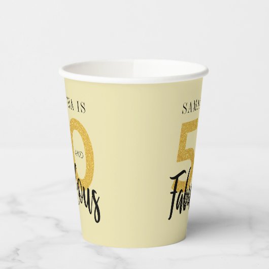 50パーソナライズされた誕生日50と素晴らしいスクリプト 紙コップ (左)