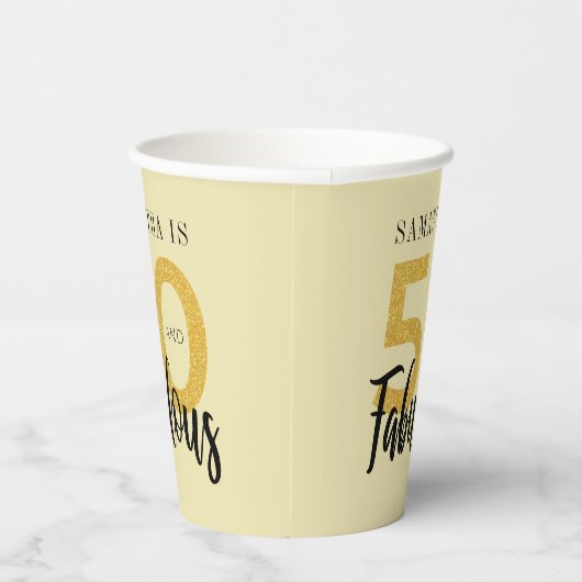 50パーソナライズされた誕生日50と素晴らしいスクリプト 紙コップ (右)