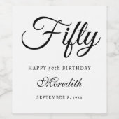 50パーソナライズされた～50誕生日ワインラベルセット ワインラベル (シングルラベル)