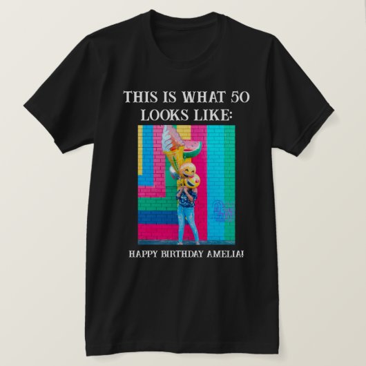 50パーソナライズされたthおもしろいマイルストン誕生日Tシャツ Tシャツ (デザイン正面)