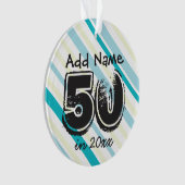 50パーソナライズされたth誕生日ホリデーキープサケ オーナメント (正面)