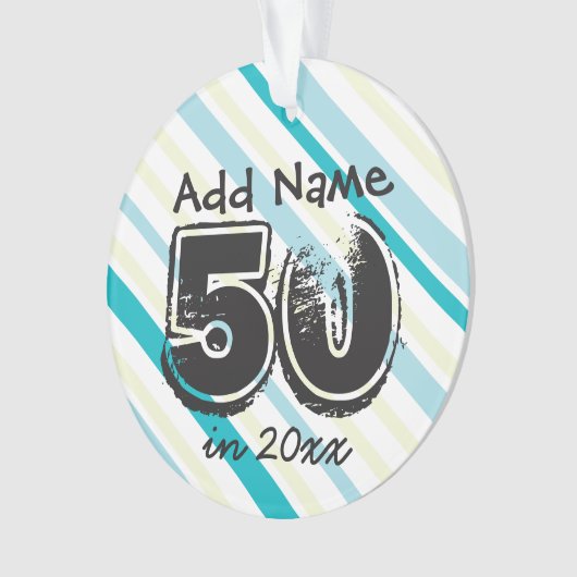 50パーソナライズされたth誕生日ホリデーキープサケ オーナメント (正面)