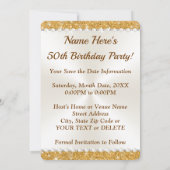 50パーソナライズされたth Birthday Partyの日付を保存 招待状 (裏面)