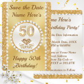 50パーソナライズされたth Birthday Partyの日付を保存 招待状